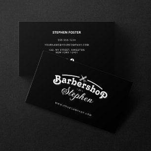 Cartão De Visita Barbearia Minimalista Tesoura de Cabelereiro Preta