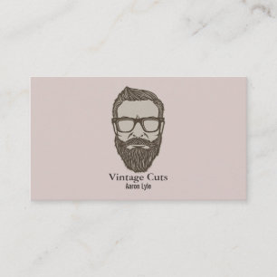 Cartão De Visita Barbearia Retro do Homem Antigo Barba e Cortes de 