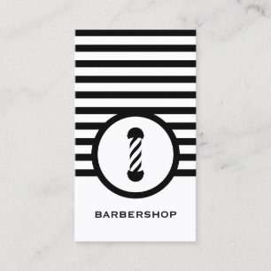 Cartão De Visita Barbearia Striped Chic