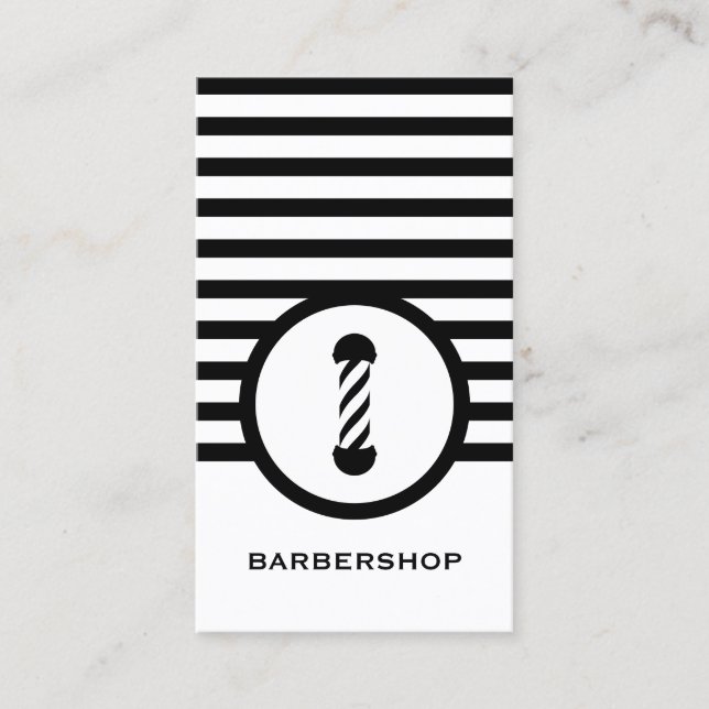 Cartão De Visita Barbearia Striped Chic (Frente)