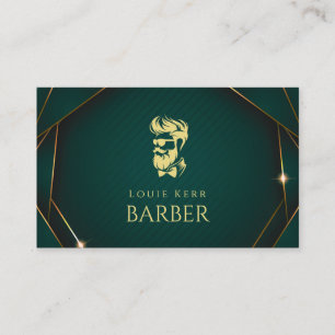 Cartão De Visita Barbearia Verde E Dourada