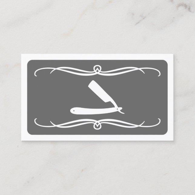 Cartão De Visita barbeiro da modificação (cor customizável) (Frente)