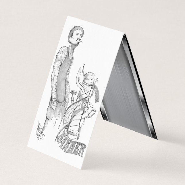 Cartão De Visita barbeiro Modelo (Frente)