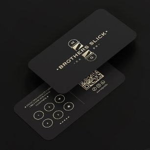 Cartão De Visita Barber Clássico Dourado Barbearia Polar Lealdade P