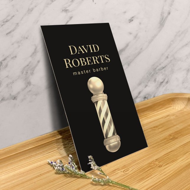 Cartão De Visita Barber Compra Dourado Barber Policial Barbershop H (Criador carregado)