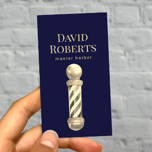 Cartão De Visita Barber Compra Marinho Dourado Barber Policial Barb