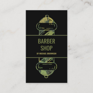 Cartão De Visita Barber Compra Polo de Camuflagem