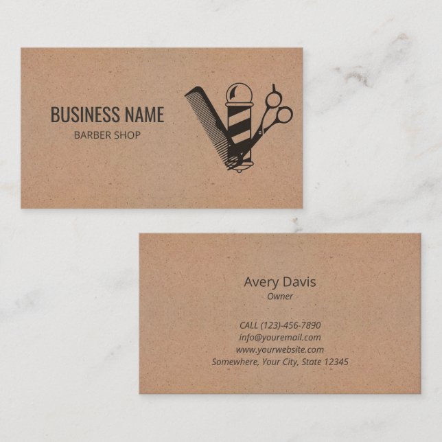 Cartão De Visita Barber Compro Barber Stylist Barber - Polo de Teso (Frente/Verso)