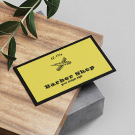 Cartão De Visita Barber de Ferramentas Clássico de Vintage Amarelo