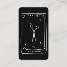 Barber de Tesoura Branca Preta com Placa Tarot Mís