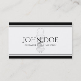Cartão De Visita Barber/Hair Stylist Preto/Branco/Prata