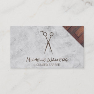 Cartão De Visita Barber Licenciado Xaropes Marble e Madeira