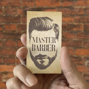 Cartão De Visita Barber, Mestre Barber Vintage Hair Stylist