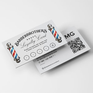 Cartão De Visita Barber Pole Light Cinzas Legant Loyalties