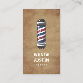 Cartão De Visita Barber Pole Rustic