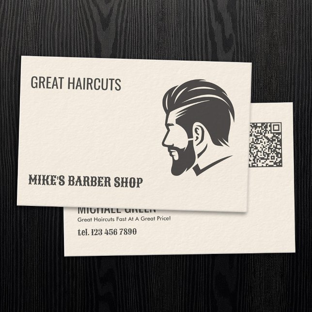 Cartão De Visita Barber QR Barber (Barbershop Business Card)