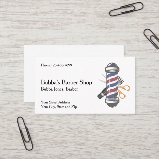 Cartão De Visita Barber Shop Business Card (Frente/Verso In Situ)