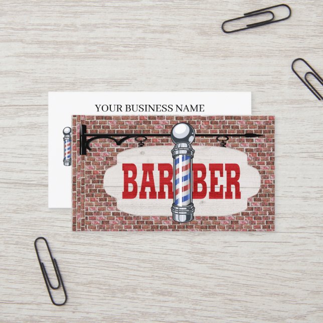 Cartão De Visita Barber Shop Business Card (Frente/Verso In Situ)