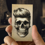 Cartão De Visita Barber Skull Vintage Hair Stylist<br><div class="desc">Cartões de visitas de Stylist do Cabelo Vintage do Barber Mestre Barber.</div>