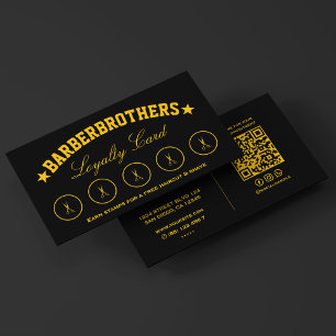 Cartão De Visita Barber Tesoura Amarelo Barbershop Lealdade