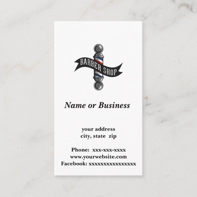 Cartão De Visita Barbershop (Frente)