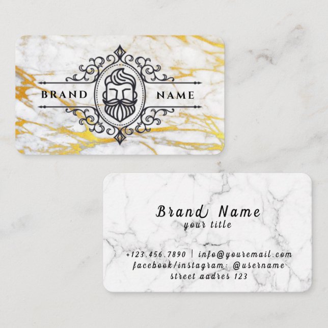 Cartão De Visita Barbershop Corta Agitações Barras (Frente/Verso)