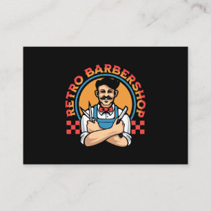 Cartão De Visita Barbershop de Mascot Retro