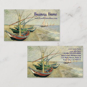 Cartão De Visita Barcos de Pesca na Praia por Vincent van Gogh