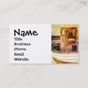 Cartão De Visita Barcos de pesca náuticos na praia em Arte do Ocea