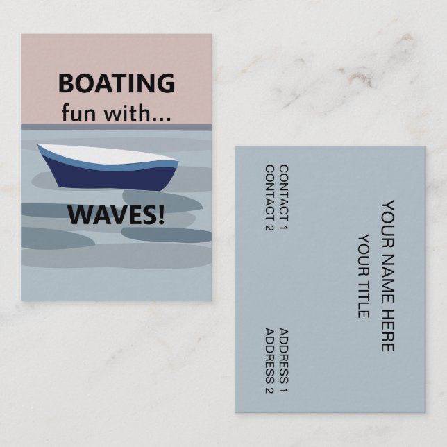 Cartão De Visita Barcos Se Divertindo Com As Ondas Barcos (Frente/Verso)