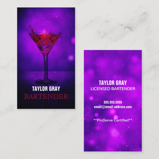 Cartão De Visita Barman (Frente/Verso)
