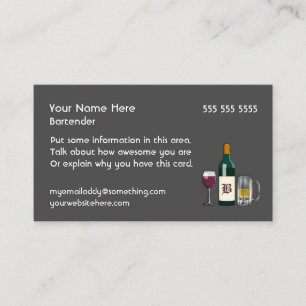 Cartão De Visita Barman Dark