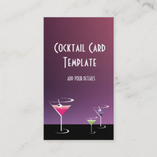 Cartão De Visita Barman Martini Cocktails