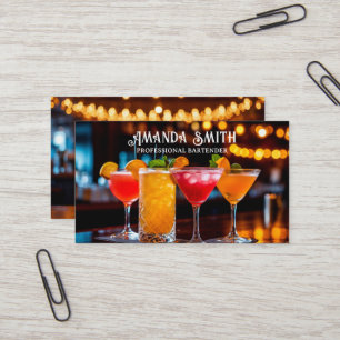 Cartão De Visita Barman Profissional Colorido