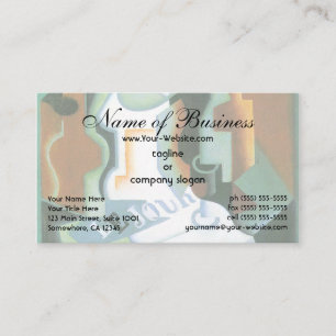 Cartão De Visita Barrafa e Fruta (1919) Cubismo de Juan Gris