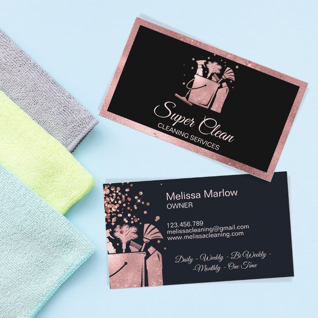Cartão De Visita Barramento da Rosa de limpeza da casa profissional (Criador carregado)
