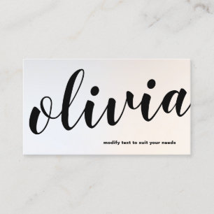 Cartão De Visita Barramento de Caligrafia Bold de Silver Luminoso M