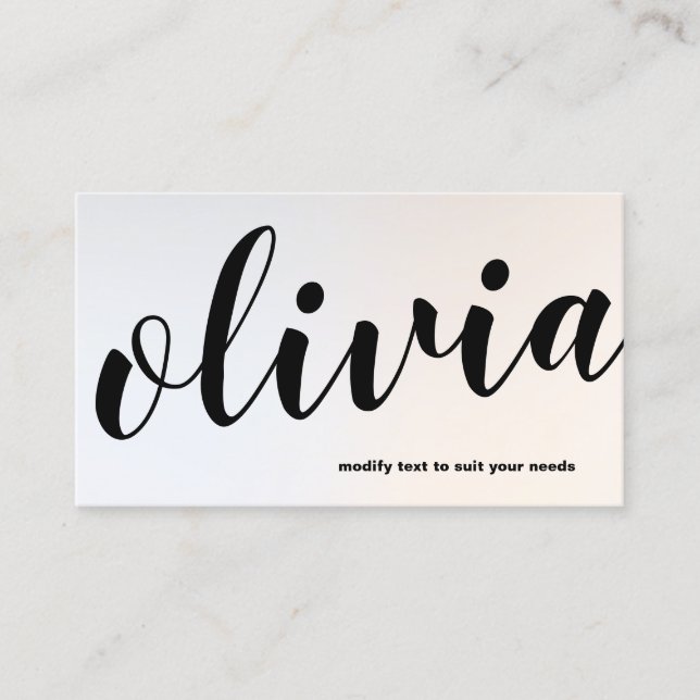 Cartão De Visita Barramento de Caligrafia Bold de Silver Luminoso M (Frente)