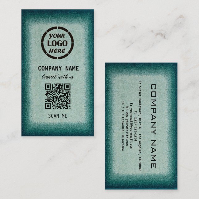 Cartão De Visita Barramento de Código QR Moderno do Design Profissi (Frente/Verso)