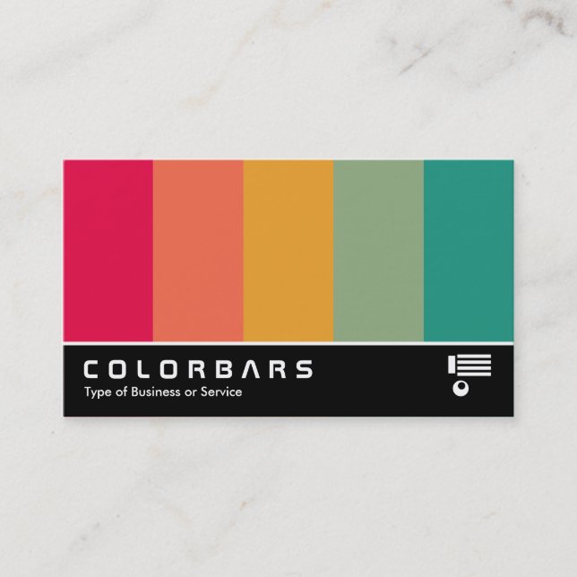 Cartão De Visita Barras de cores widescreen 02 (Frente)