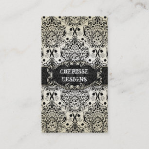 Cartão de visita barroco preto oriental do damasc