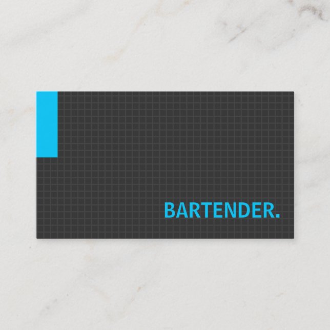 Cartão De Visita Bartender - Azul para múltiplas finalidades (Frente)