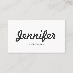Cartão De Visita Bartender - Concise Simples Na moda