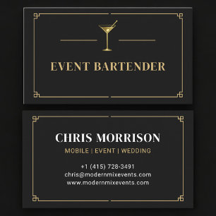 Cartão De Visita Bartender de Eventos Profissional