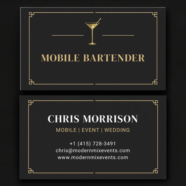 Cartão De Visita Bartender Móvel Profissional (Criador carregado)