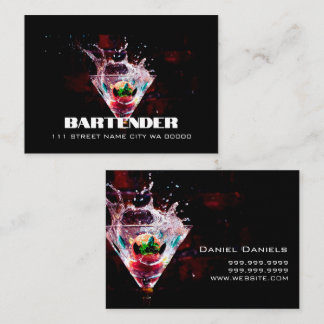 Cartão De Visita Bartender Nightlife Business Card