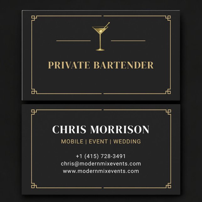 Cartão De Visita Bartender Particular Profissional (Criador carregado)