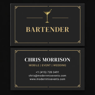 Cartão De Visita Bartender Profissional