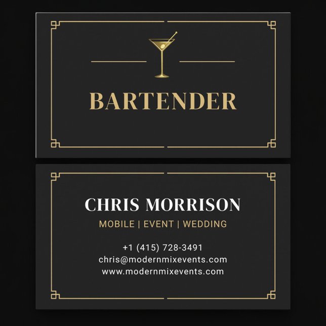 Cartão De Visita Bartender Profissional (Criador carregado)