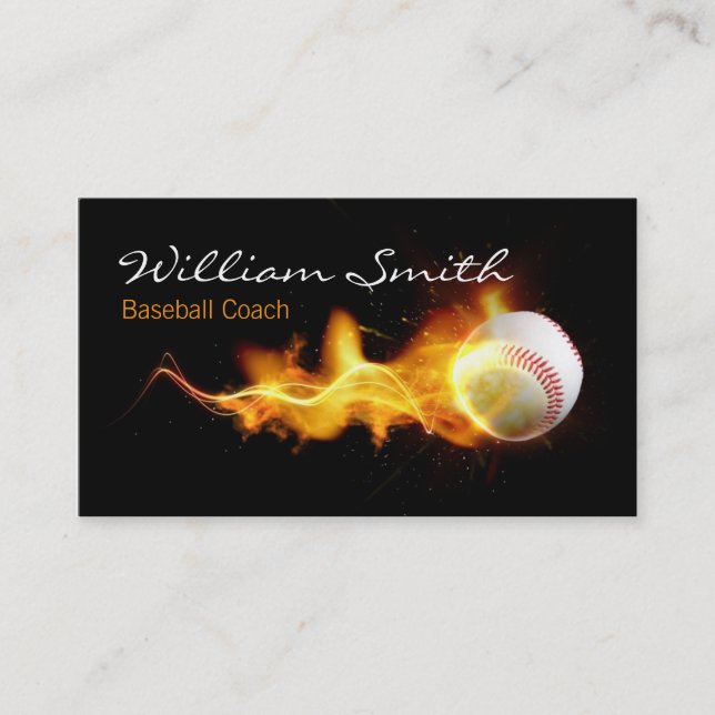 Cartão De Visita Baseball Coach Business Card (Frente)
